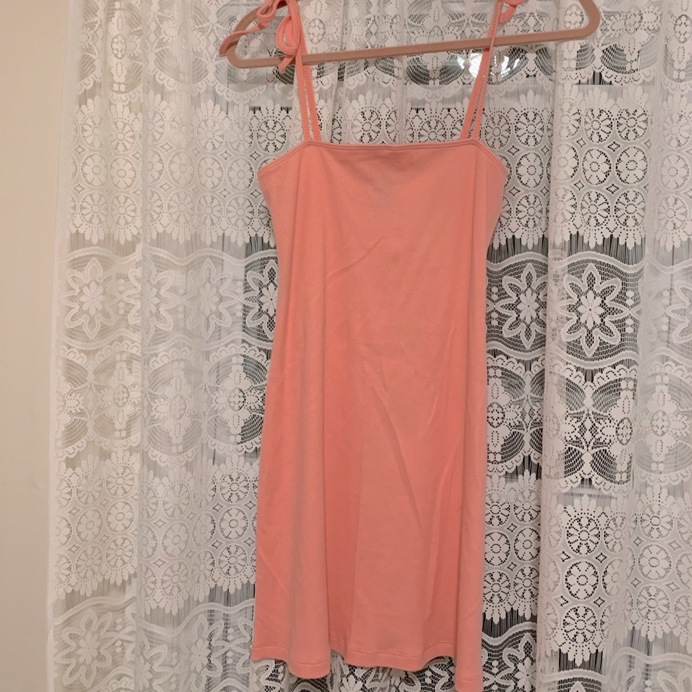 F21 Baby Pink Spaghetti Strapped Ribbed Mini Dress